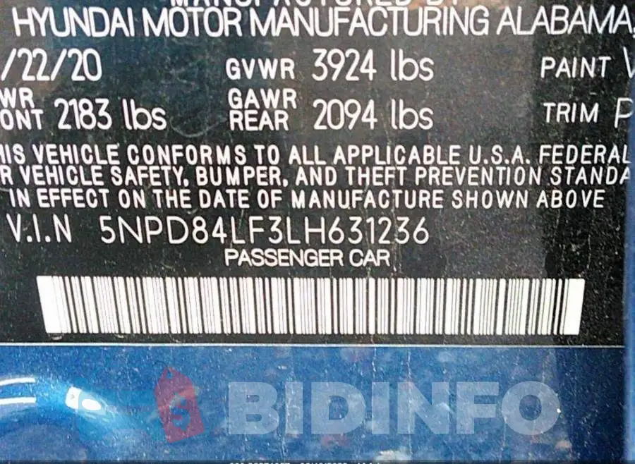 5NPD84LF3LH631236 Photo# 9