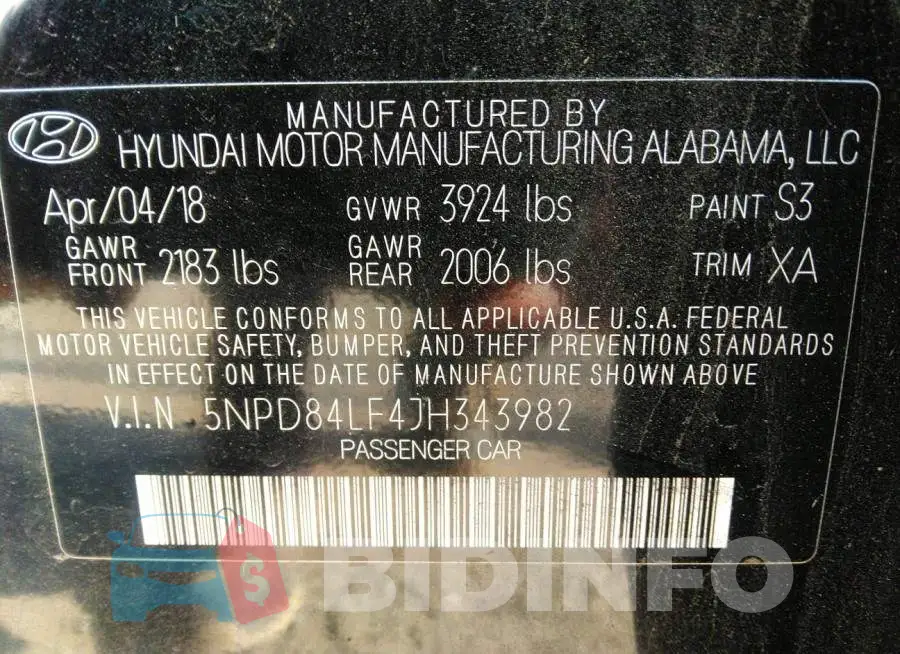 5NPD84LF4JH343982 Photo# 9