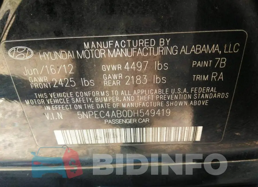 5NPEC4AB0DH549419 Photo# 9