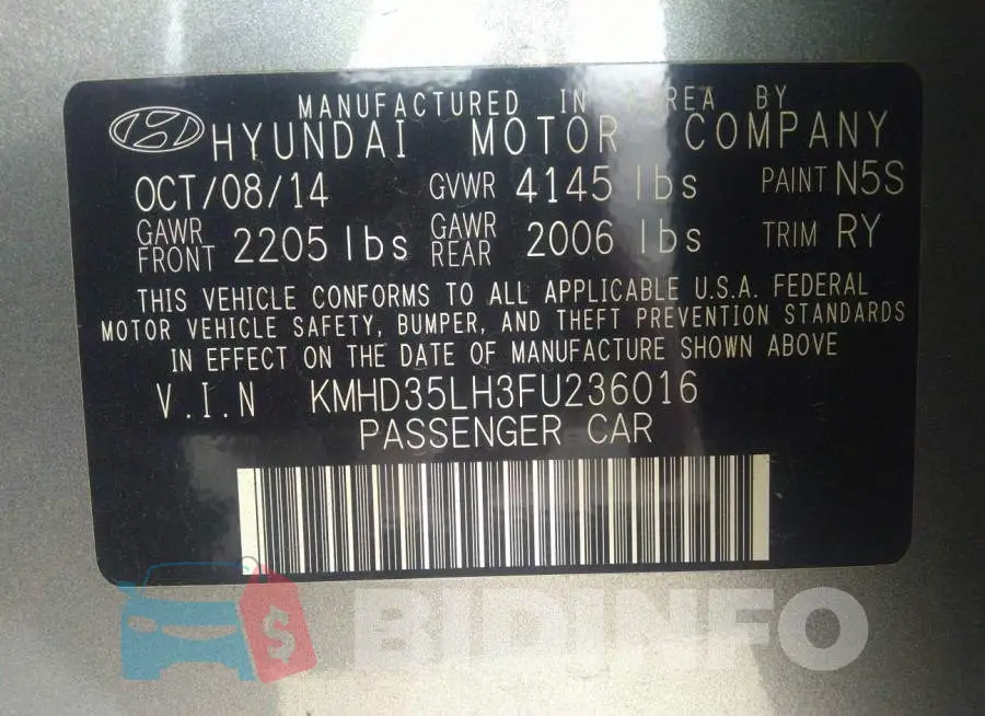 KMHD35LH3FU236016 Photo# 9