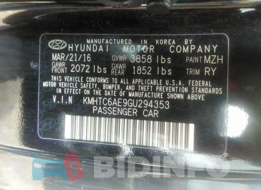 KMHTC6AE9GU294353 Photo# 9