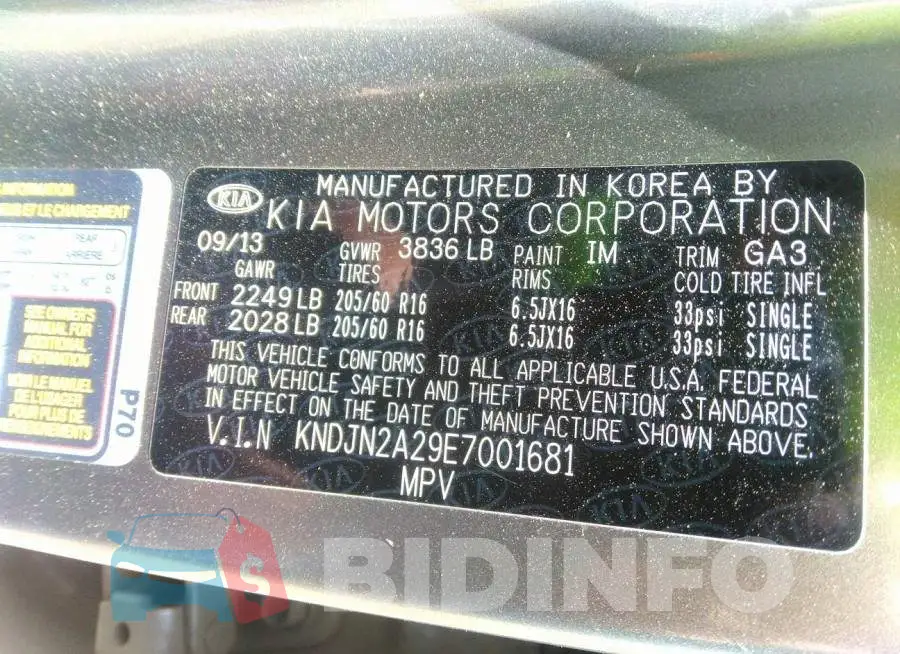 KNDJN2A29E7001681 Photo# 9