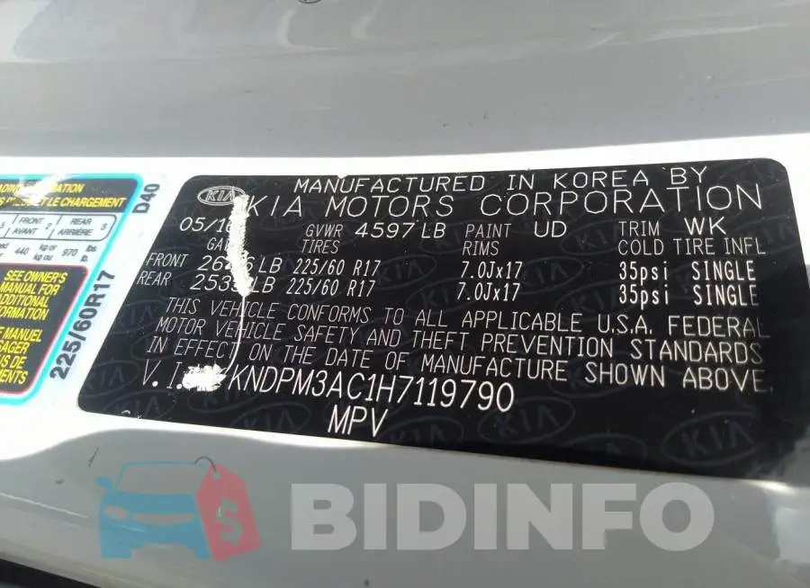 KNDPM3AC1H7119790 Photo# 9