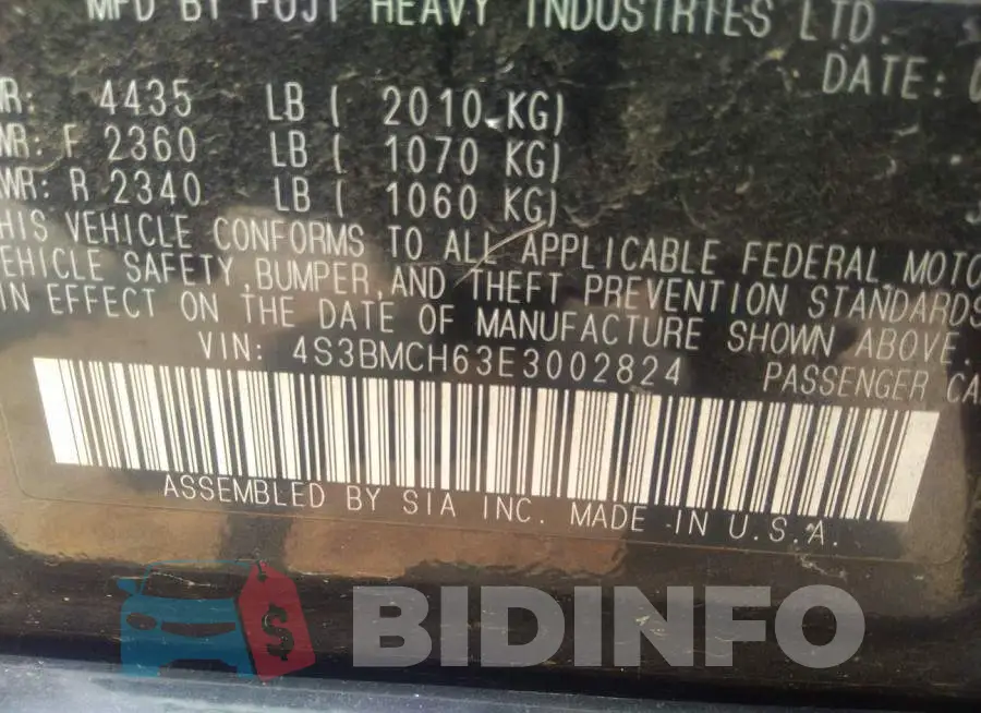 4S3BMCH63E3002824 Photo# 9