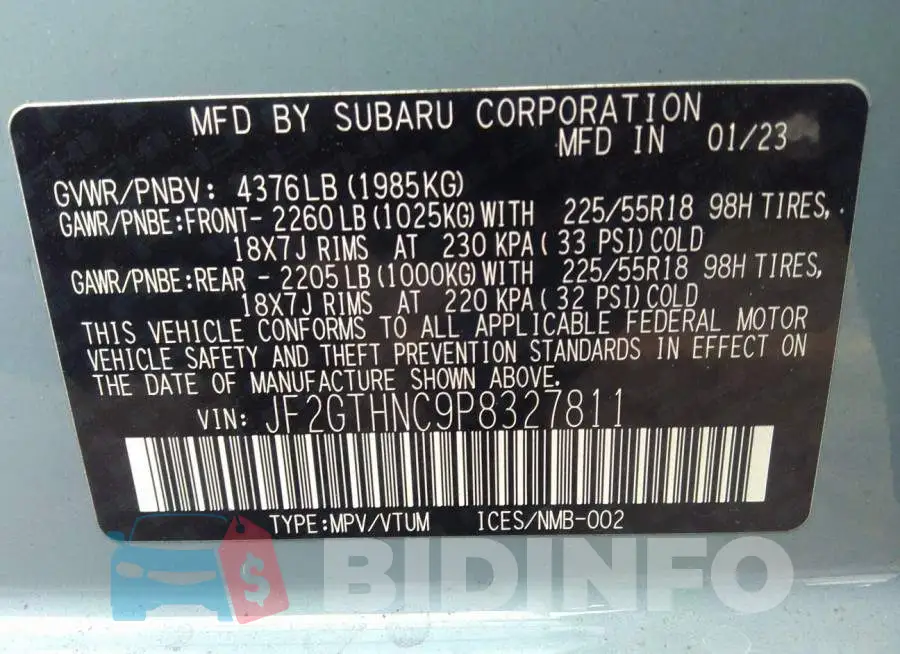 JF2GTHNC9P8327811 Photo# 9
