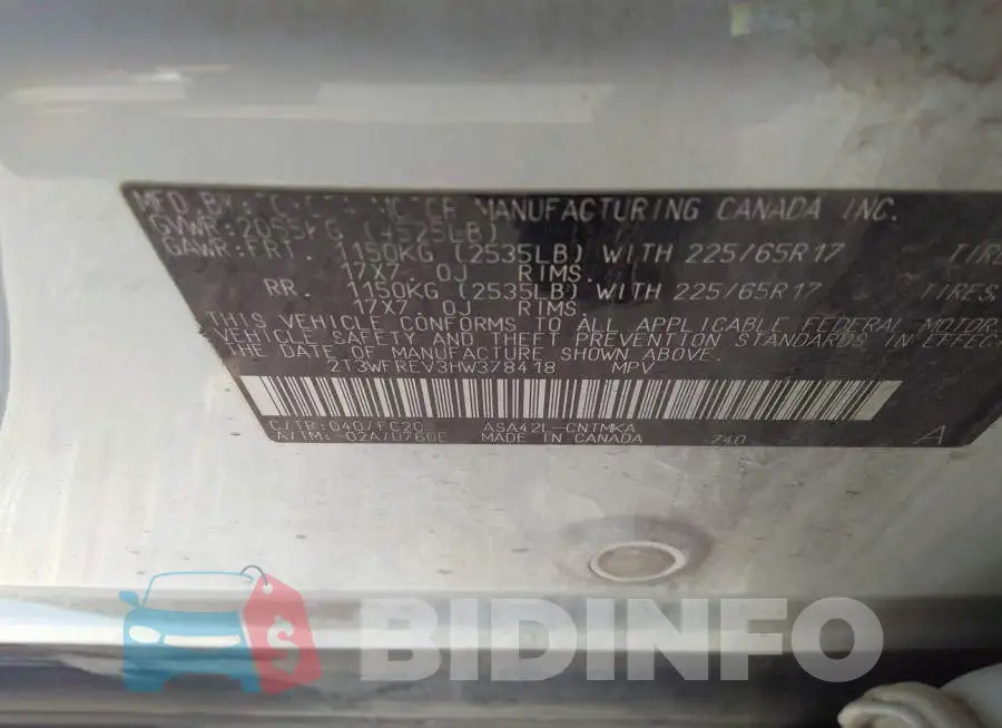2T3WFREV3HW378418 Photo# 9