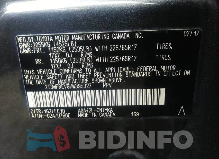 2T3WFREV8HW395327 Photo# 9