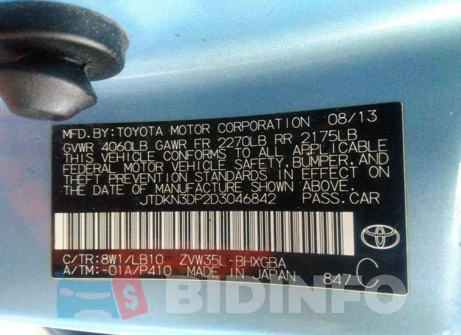 JTDKN3DP2D3046842 Photo# 9