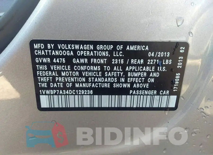 1VWBP7A34DC129236 Photo# 9