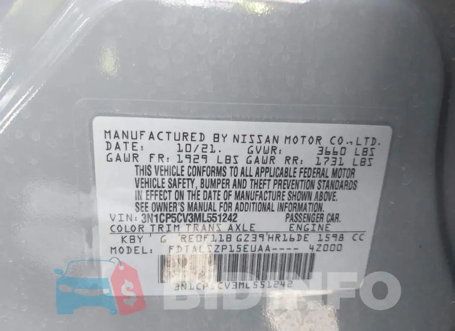 3N1CP5CV3ML551242 Photo# 9