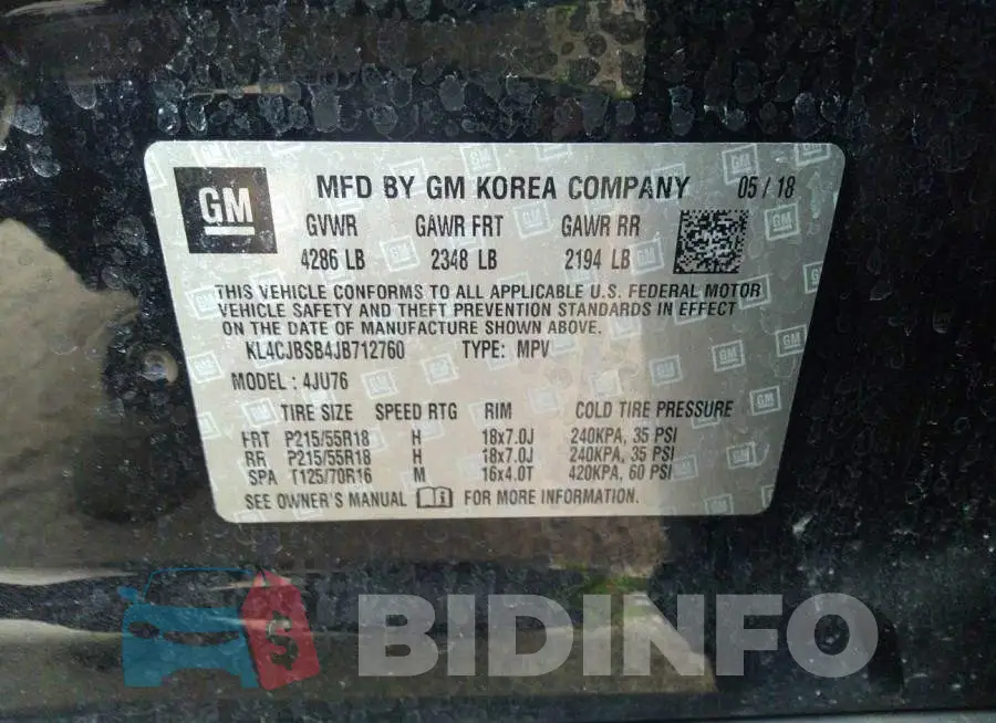 KL4CJBSB4JB712760 Photo# 9