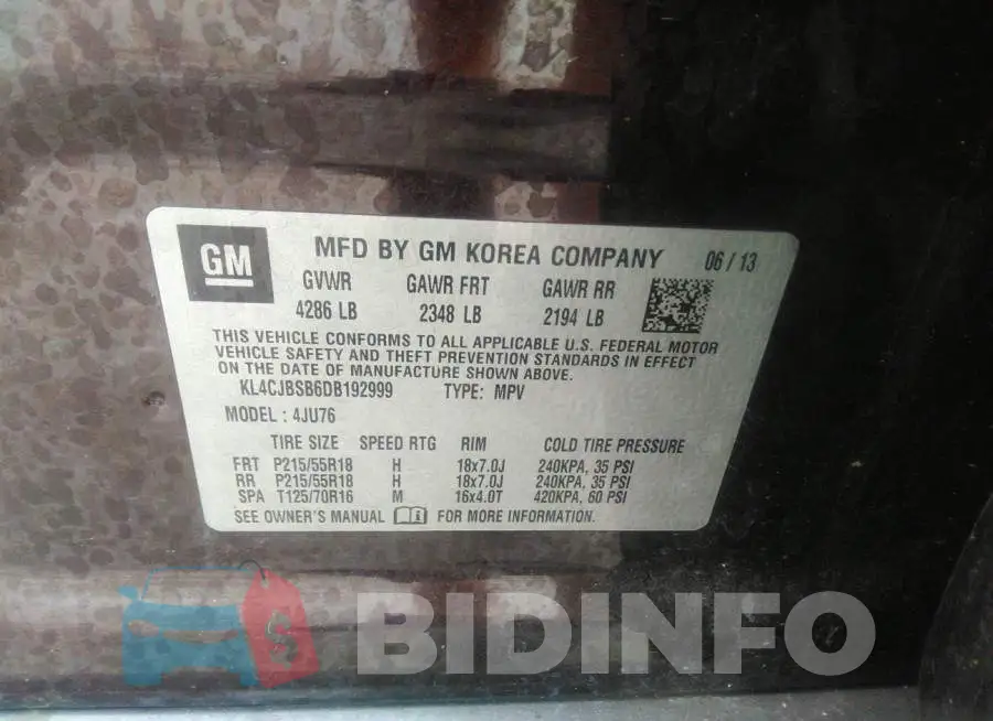 KL4CJBSB6DB192999 Photo# 9