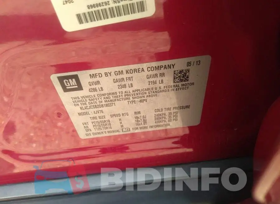 KL4CJCSB2DB180371 Photo# 9