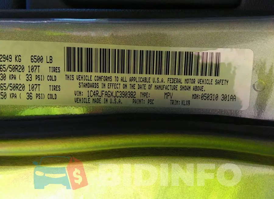 1C4RJFAGXJC390382 Photo# 9