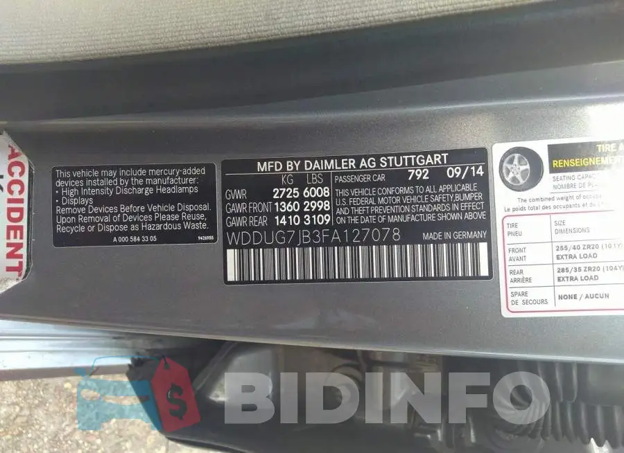 WDDUG7JB3FA127078 Photo# 9