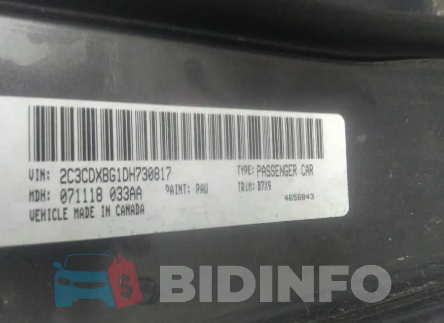 2C3CDXBG1DH730817 Photo# 9