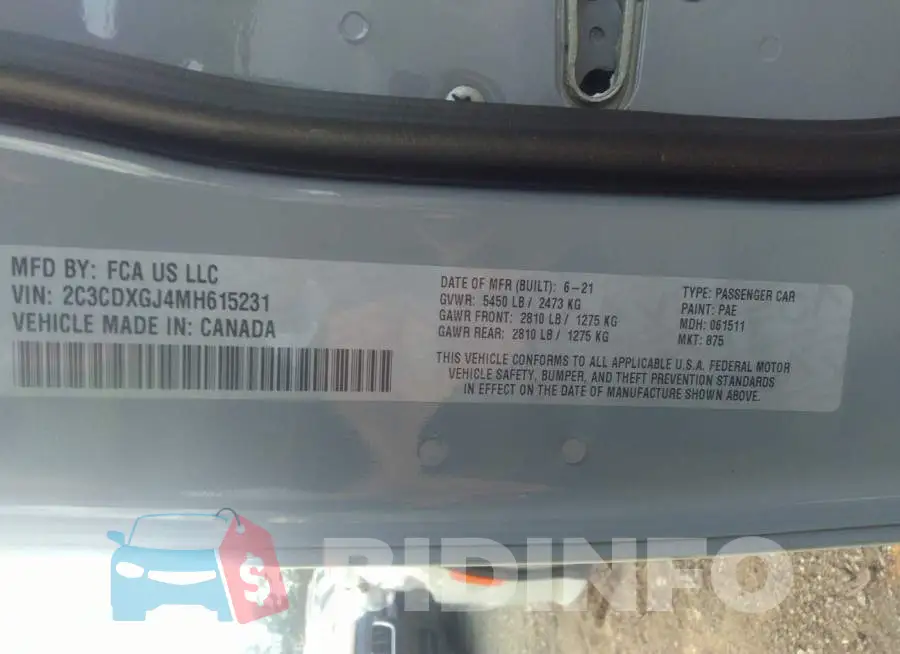 2C3CDXGJ4MH615231 Photo# 9