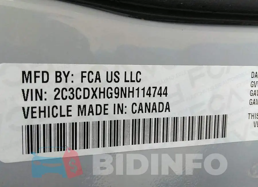 2C3CDXHG9NH114744 Photo# 9