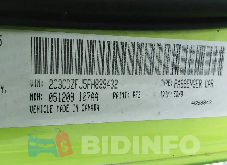 2C3CDZFJ5FH839432 Photo# 9