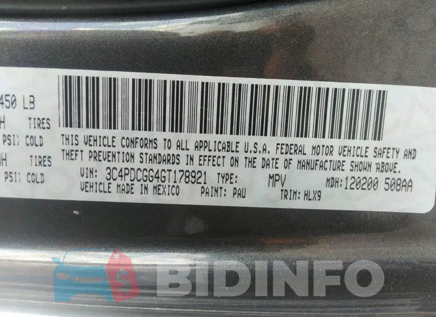 3C4PDCGG4GT178921 Photo# 9