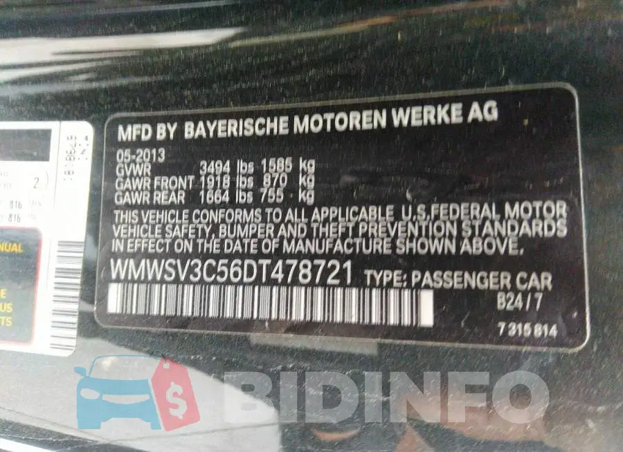 WMWSV3C56DT478721 Photo# 9