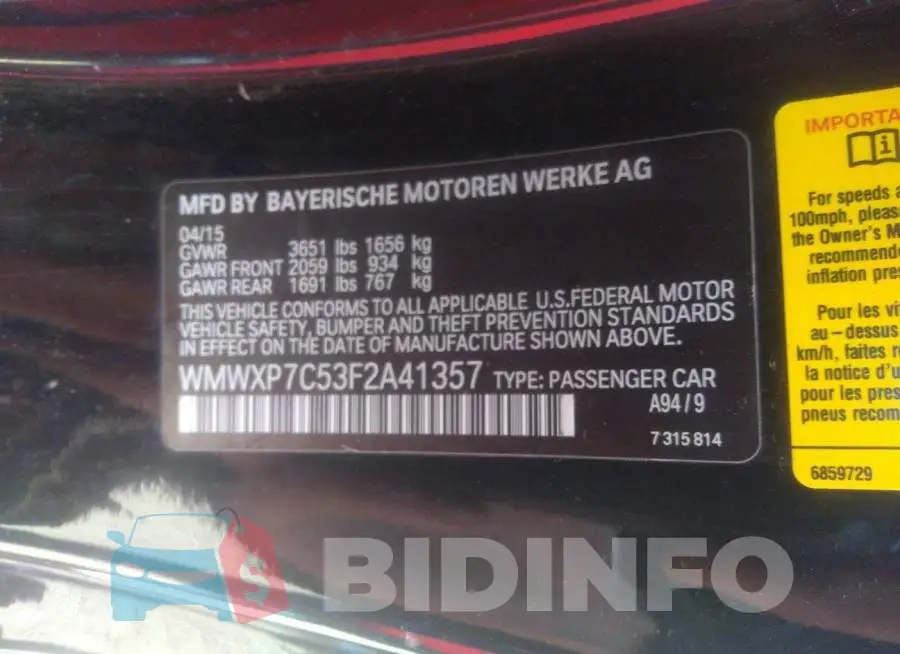 WMWXP7C53F2A41357 Photo# 9