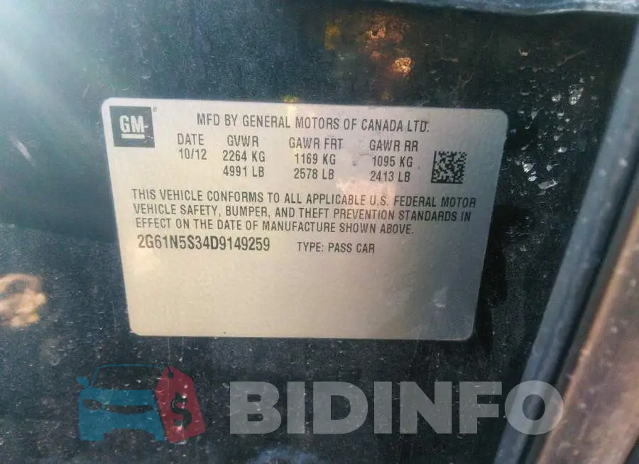 2G61N5S34D9149259 Photo# 9