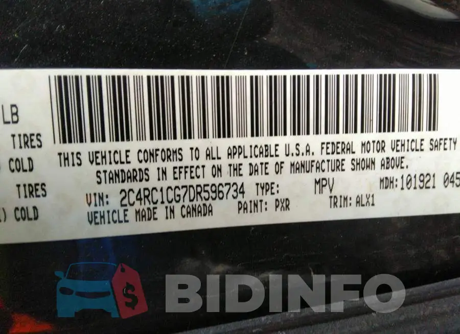 2C4RC1CG7DR596734 Photo# 9