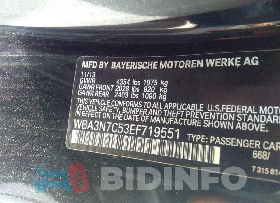 WBA3N7C53EF719551 Photo# 9