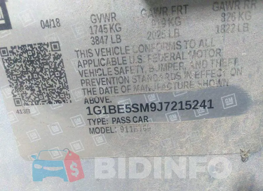1G1BE5SM9J7215241 Photo# 9