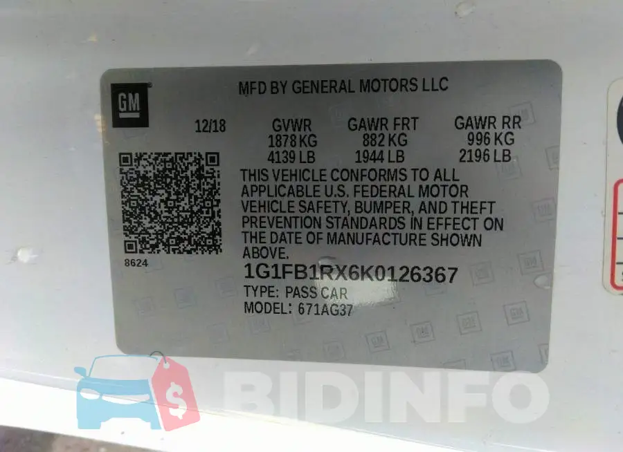 1G1FB1RX6K0126367 Photo# 9