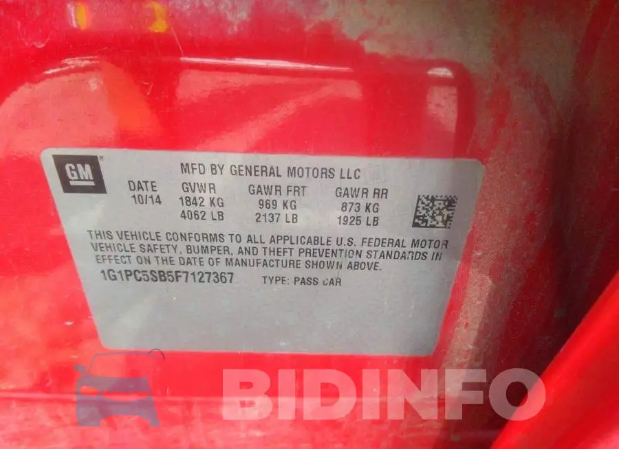 1G1PC5SB5F7127367 Photo# 9