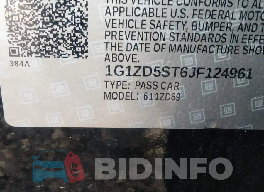 1G1ZD5ST6JF124961 Photo# 9