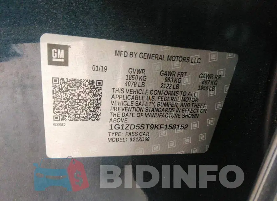 1G1ZD5ST9KF158152 Photo# 9