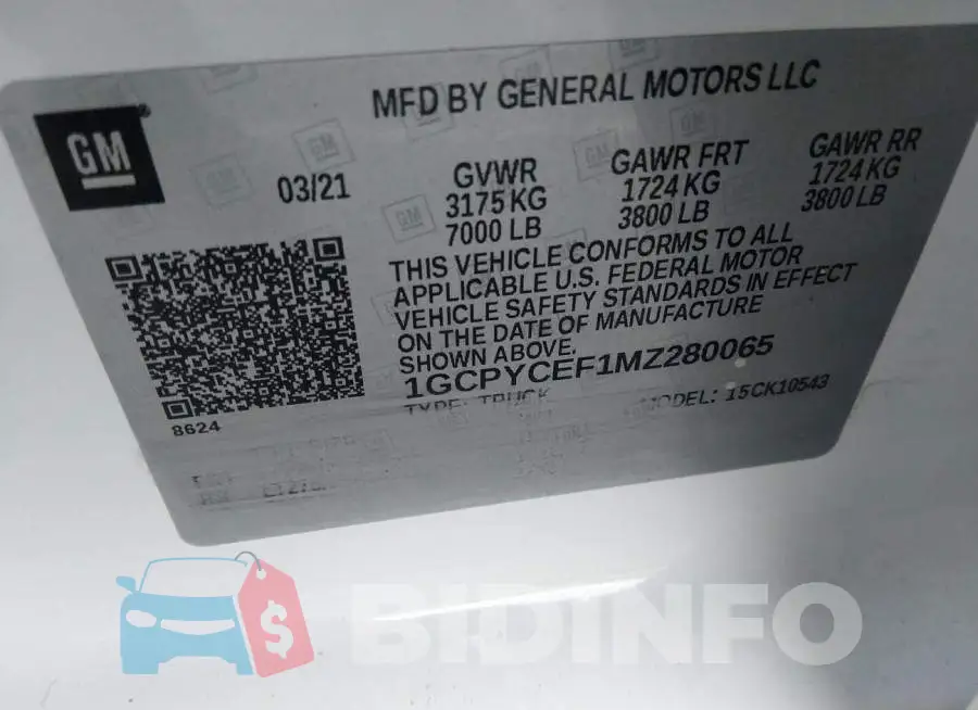 1GCPYCEF1MZ280065 Photo# 9