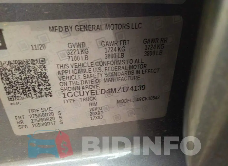 1GCUYEED4MZ174139 Photo# 9