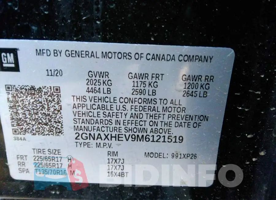 2GNAXHEV9M6121519 Photo# 9