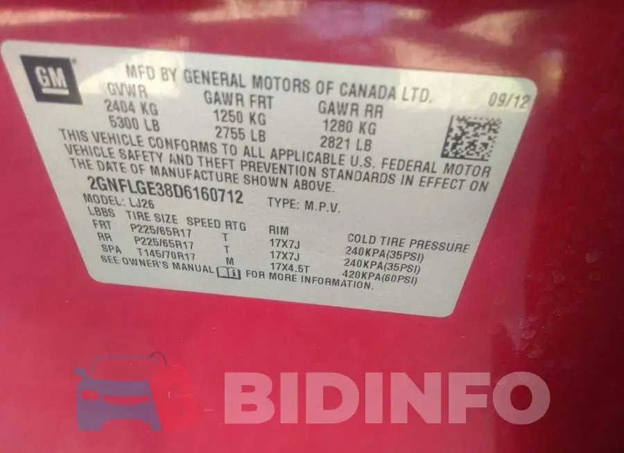 2GNFLGE38D6160712 Photo# 9