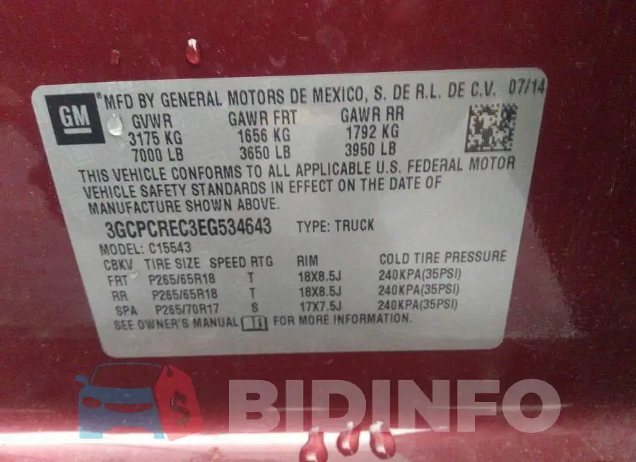 3GCPCREC3EG534643 Photo# 9