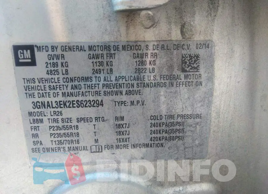 3GNAL3EK2ES623294 Photo# 9