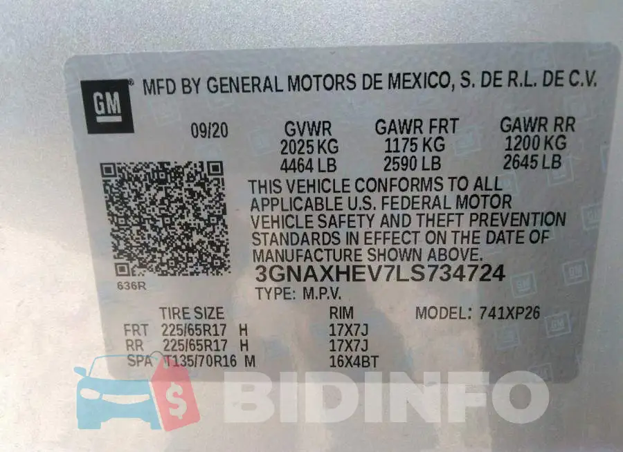 3GNAXHEV7LS734724 Photo# 9