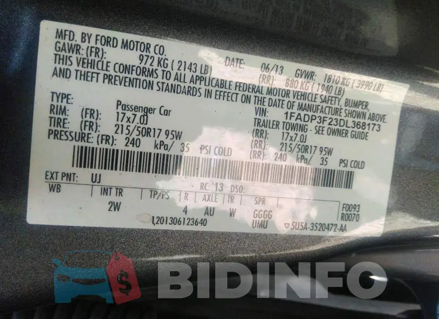 1FADP3F23DL368173 Photo# 9