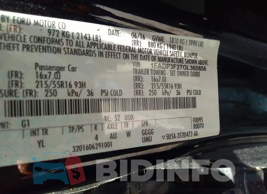 1FADP3F27GL360856 Photo# 9