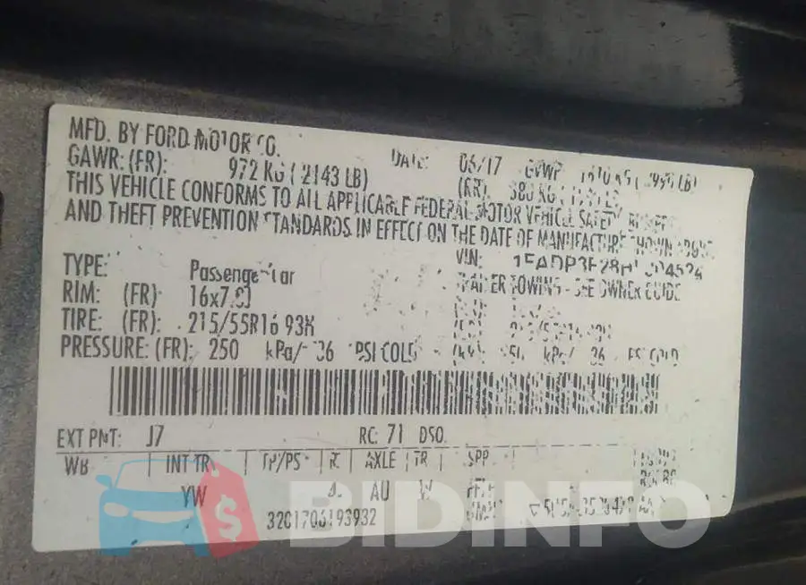 1FADP3F28HL304524 Photo# 9