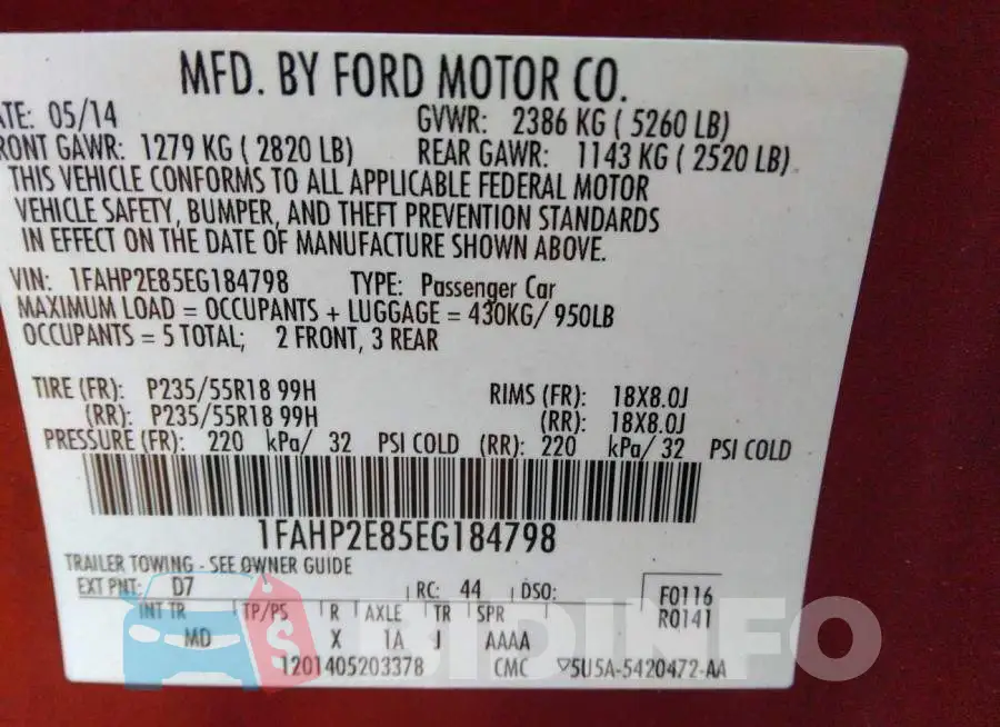 1FAHP2E85EG184798 Photo# 9