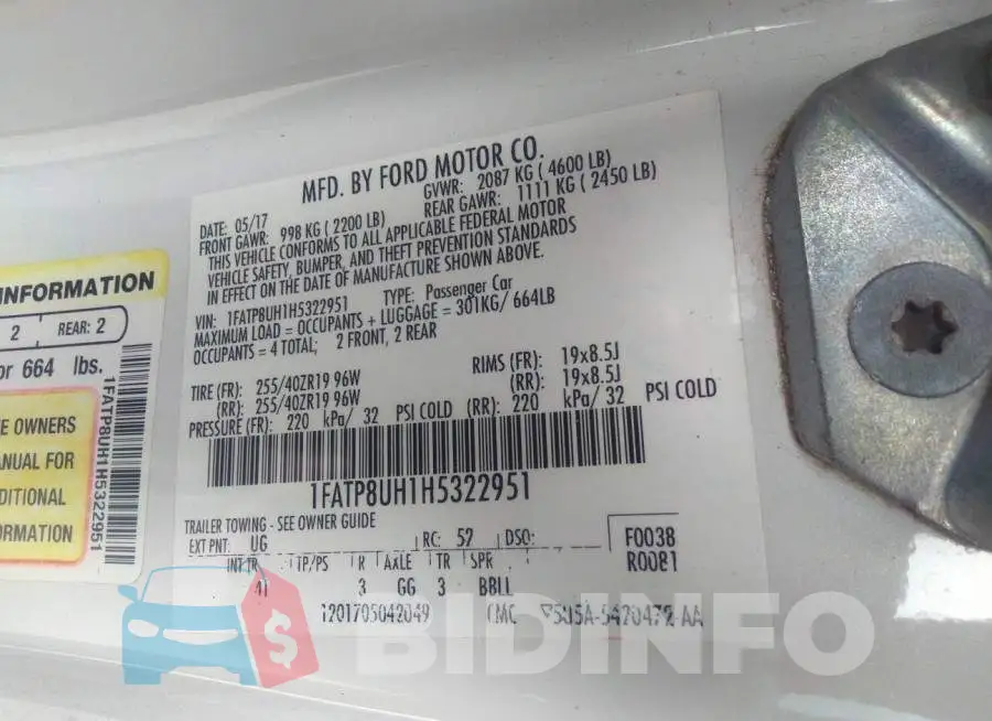 1FATP8UH1H5322951 Photo# 9