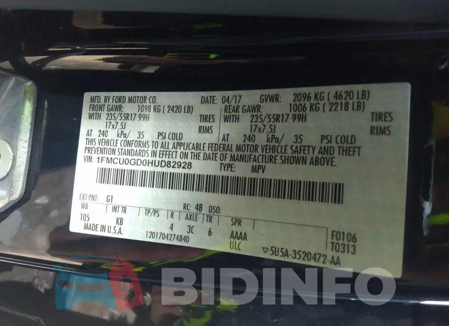1FMCU0GD0HUD82928 Photo# 9