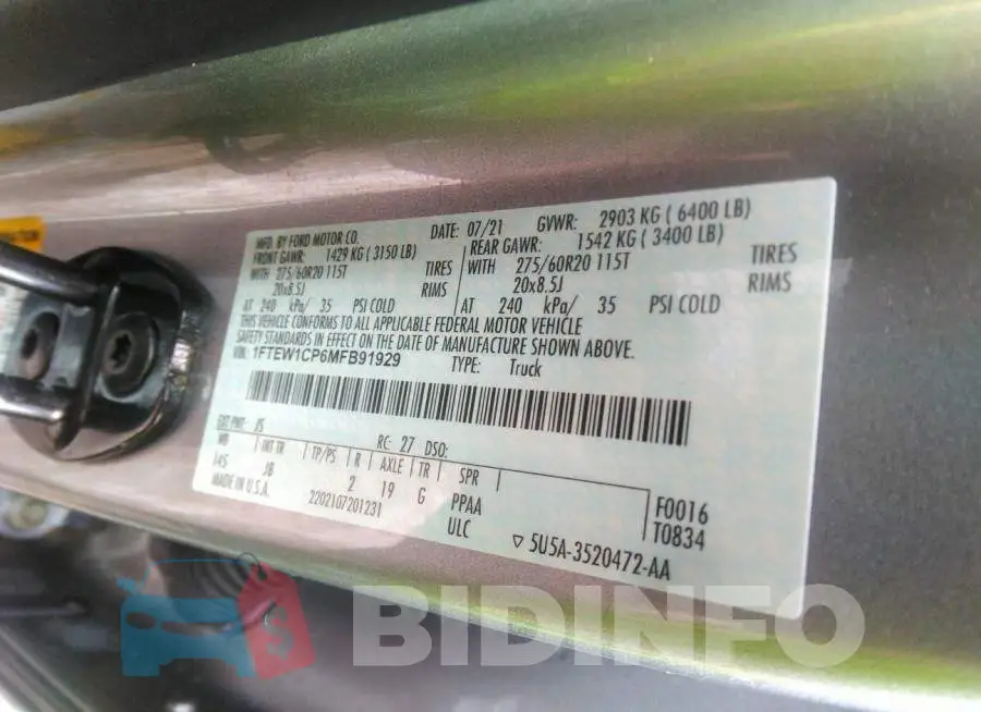 1FTEW1CP6MFB91929 Photo# 9