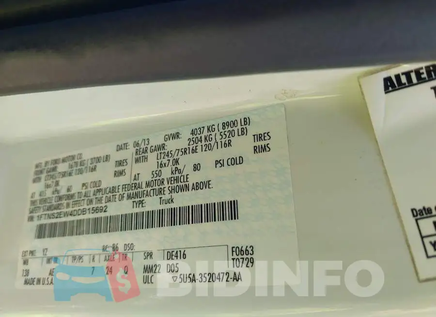 1FTNS2EW4DDB15692 Photo# 9