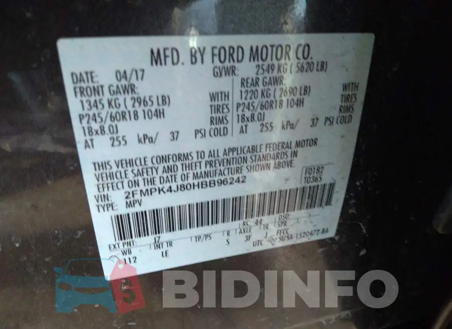 2FMPK4J80HBB96242 Photo# 9